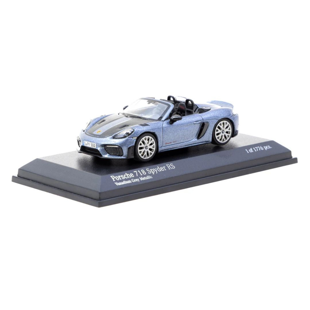 Minichamps X Tarmac Works Porsche 718 Spyder RS Vanadium Grey Metallic