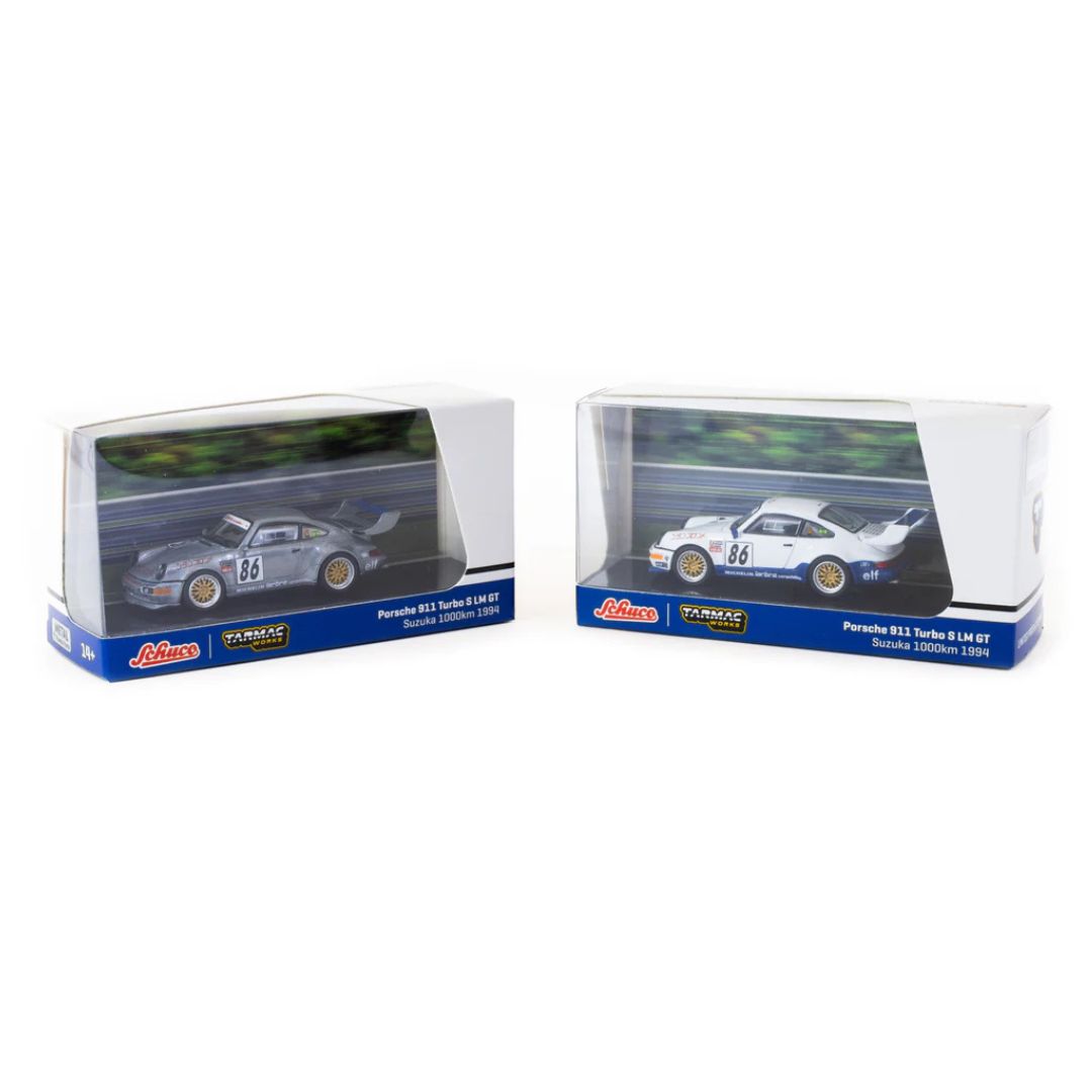 Schuco X Tarmac Works 1/64 Porsche 911 Turbo S LM GT Suzuka 1000km 1994 #86