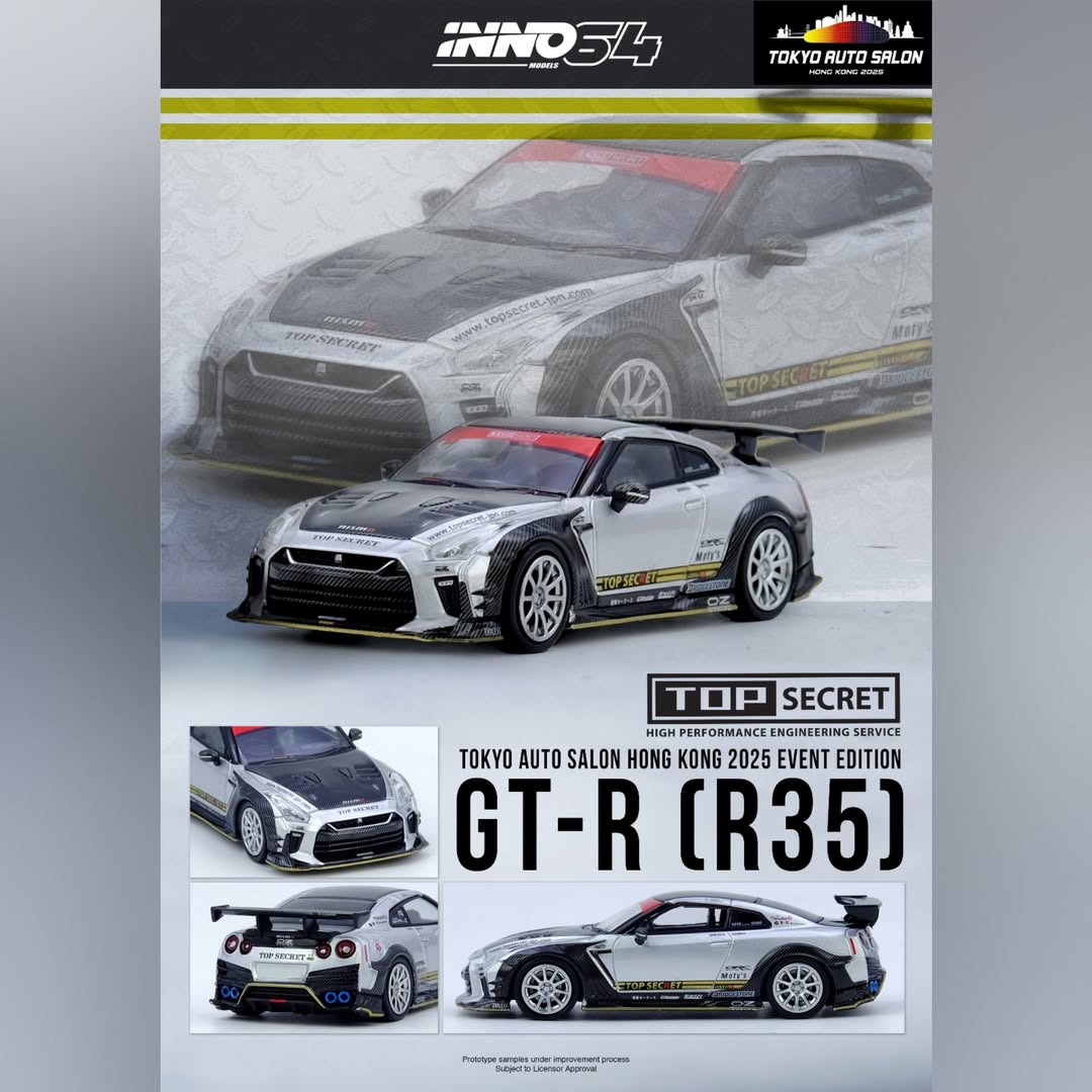 PRE-ORDER* Inno64 Nissan Skyline GT-R R35 Top Secret | 2025 Hong Kong