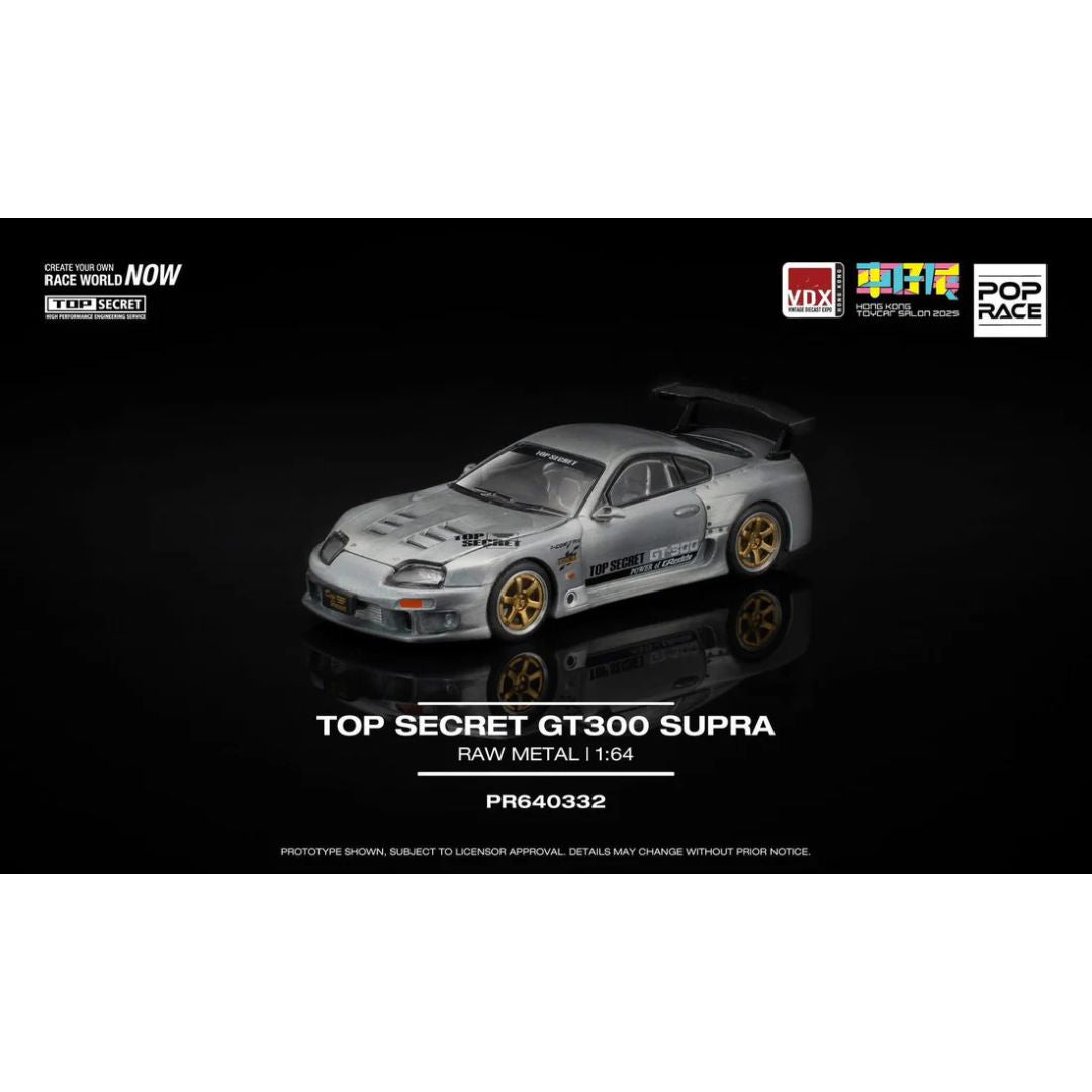 *EN CAMINO* Pop Race Toyota Supra Top Secret GT300 Raw Metal Hong Kong Toy Car Salon 2025