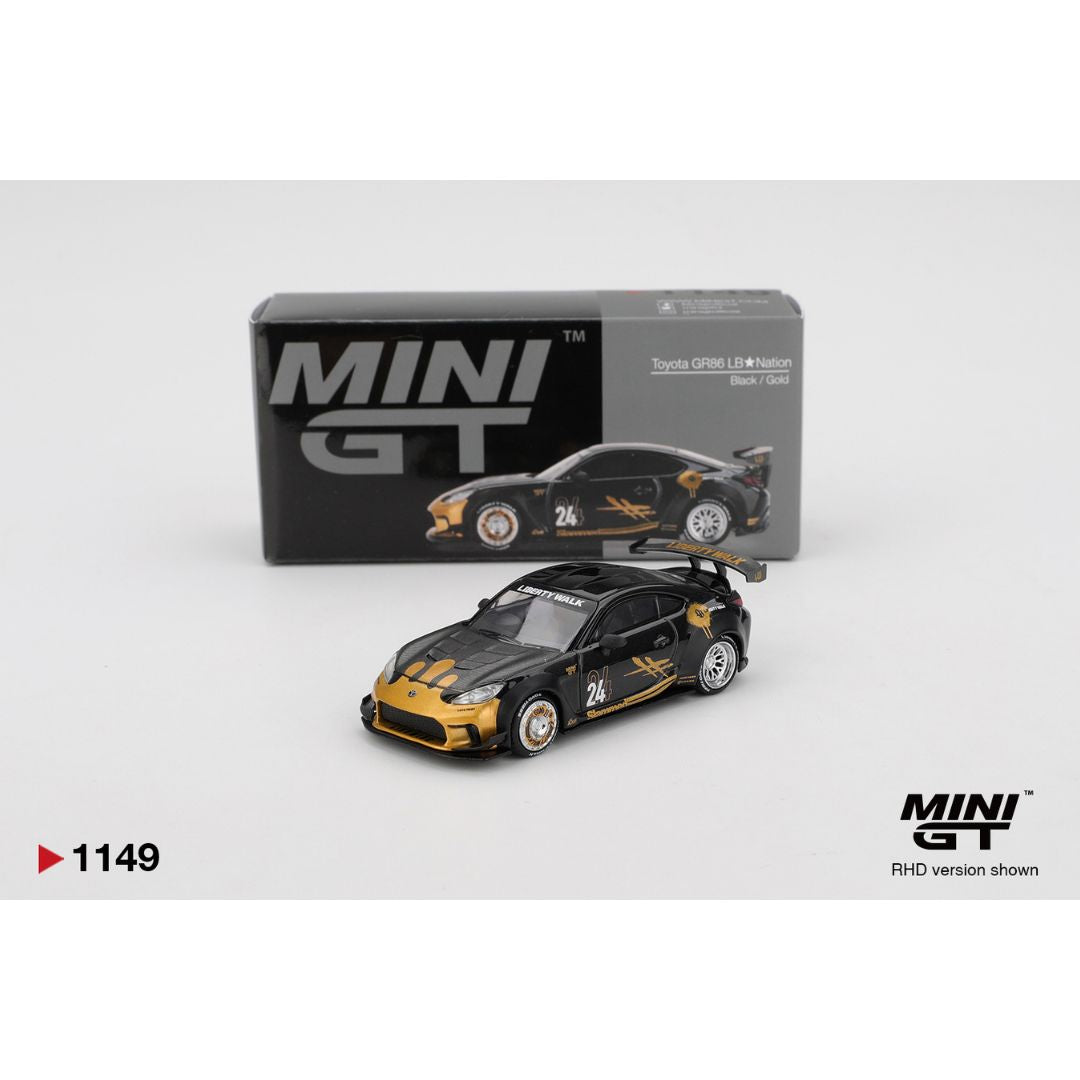 Mini GT Toyota GR86 LB★Nation Black / Gold - 1149