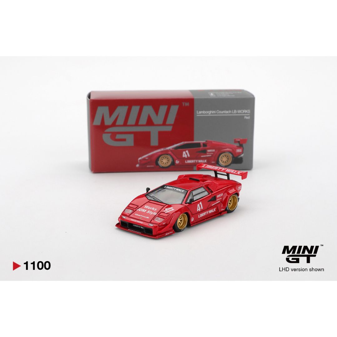 *EN CAMINO* Mini GT Lamborghini Countach LB-WORKS Red - 1100