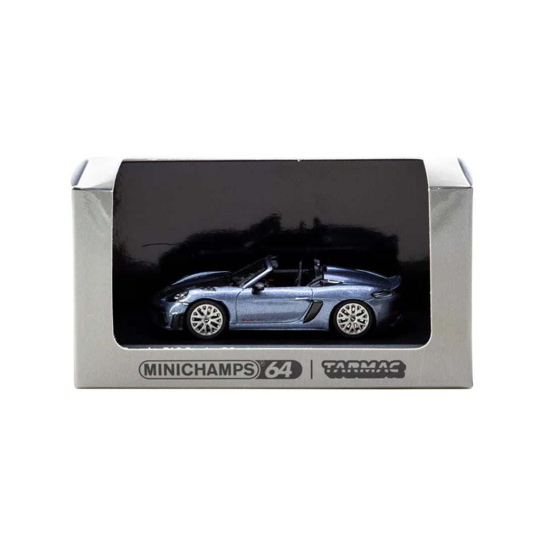Minichamps X Tarmac Works Porsche 718 Spyder RS Vanadium Grey Metallic
