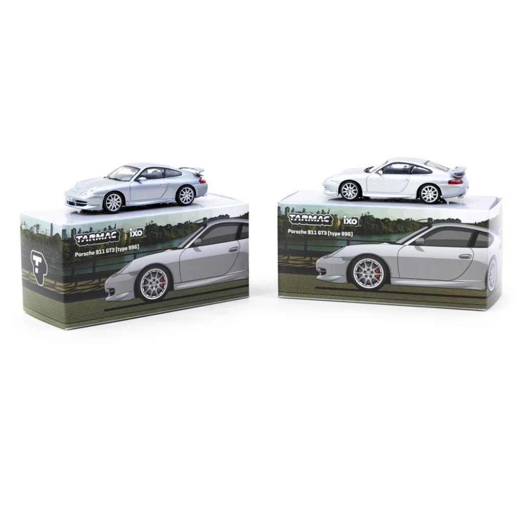 Tarmac Works X iXO Models Porsche 911 GT3 (type 996) Silver