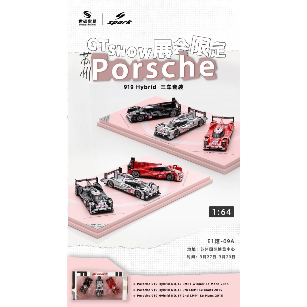 *PRE-ORDER* Spark Porsche 919 Hybrid 2015 Le Mans 24 Horas Endurance Race 3 Car Set | 2026 GT Show